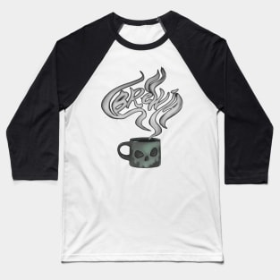 Funny Bruja Coffee Halloween Skull Mug Baseball T-Shirt